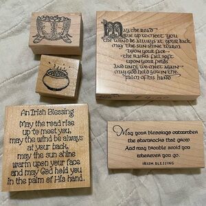 Irish Blessing wooden stamp log